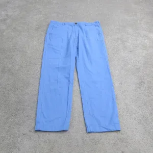 346 Brooks Brothers Pants Mens W36XL30 Blue Chino Straight Leg 100% Cotton