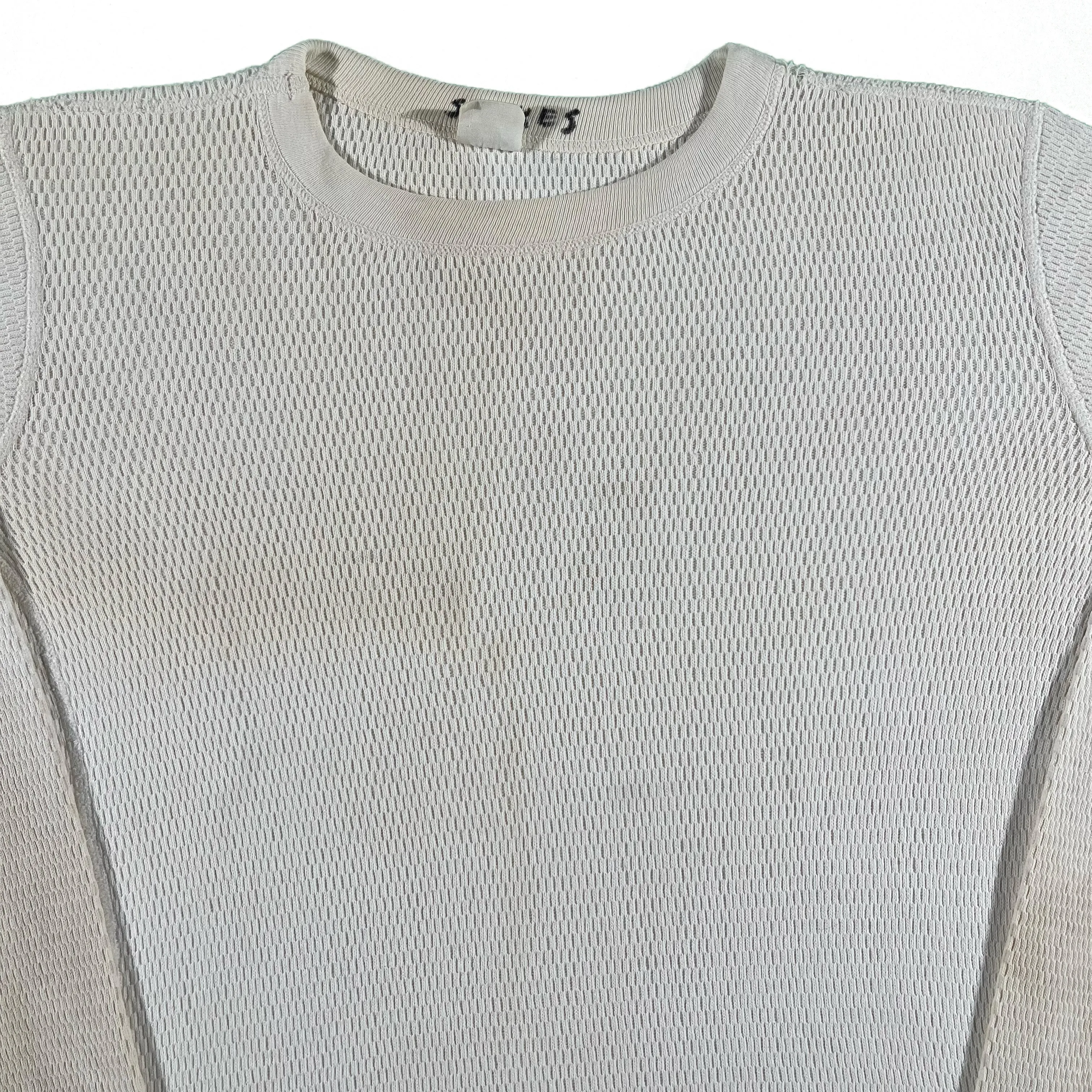 70s Distressed 100% Cotton Waffle Knit Thermal- M