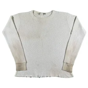 70s Distressed 100% Cotton Waffle Knit Thermal- M