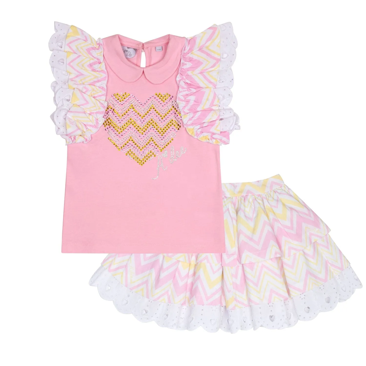 A DEE - Leanne Chic Chevron Skirt Set - Pink