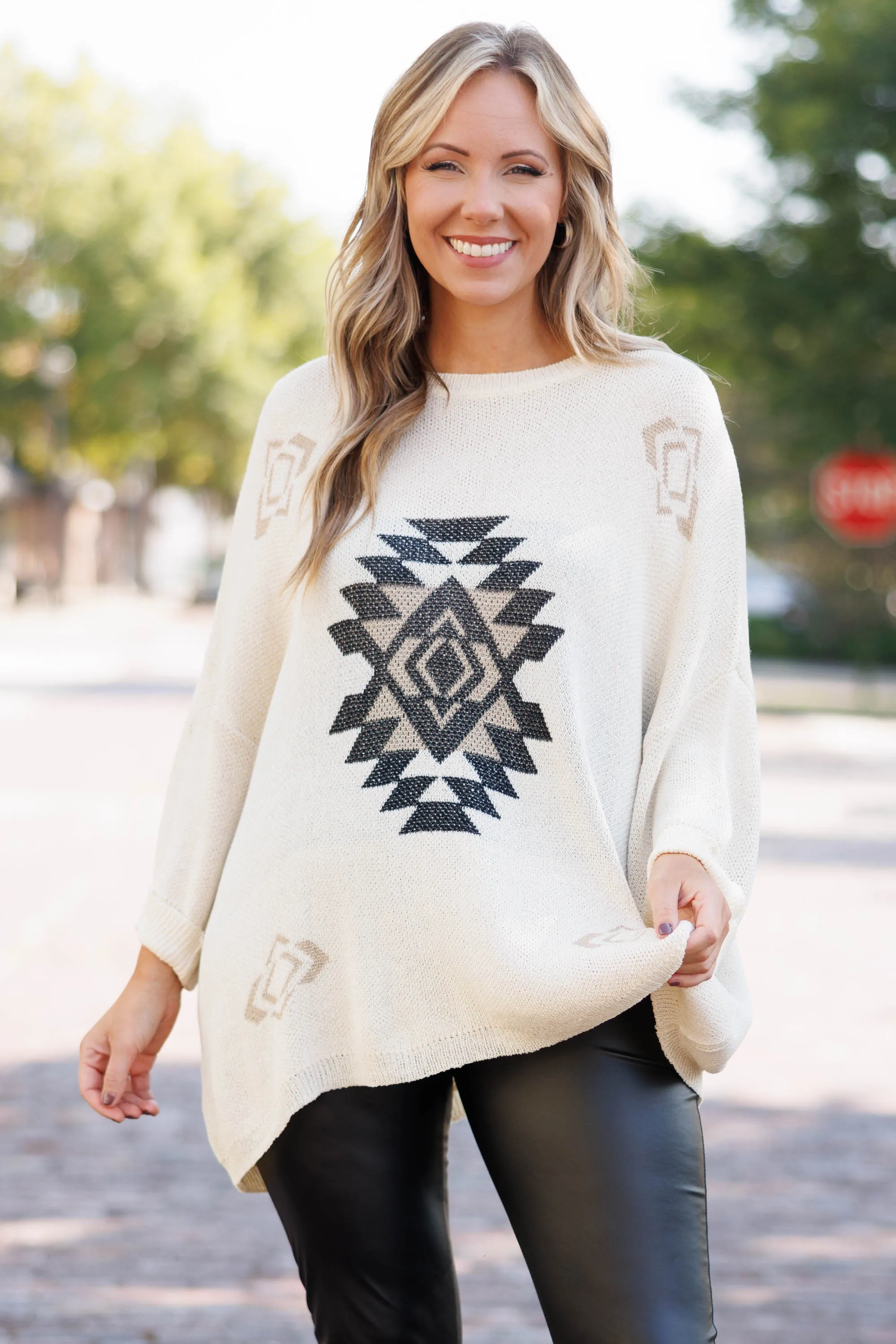 A Weekend Affair Sweater, Cream Multi