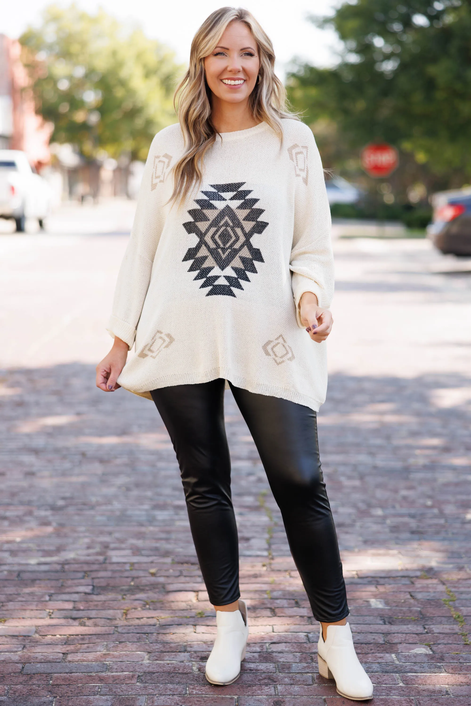 A Weekend Affair Sweater, Cream Multi