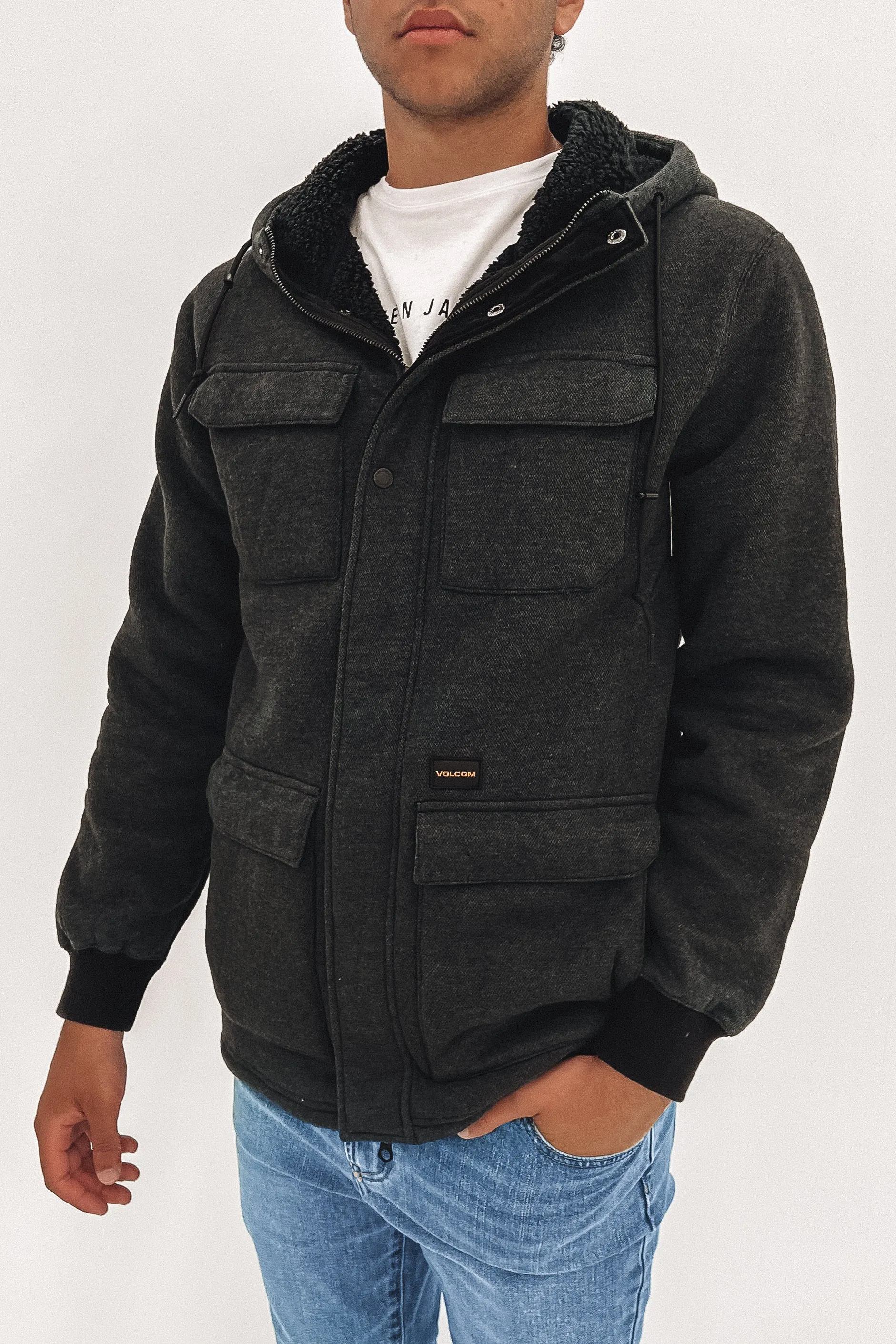 A4 Bonded Zip Jacket Heather Black