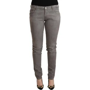 Acht Chic Gray Low Waist Skinny Cotton Jeans