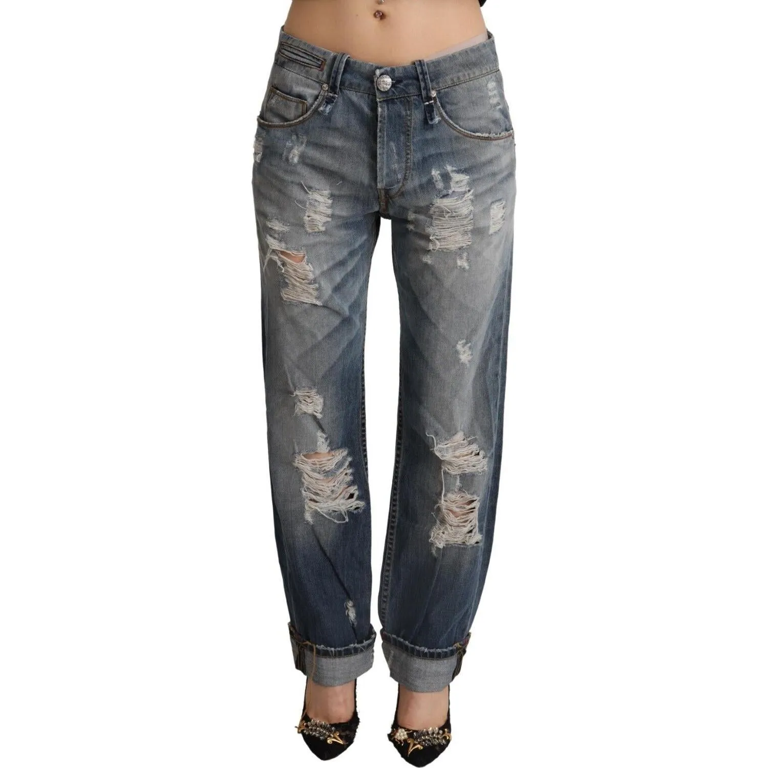 Acht Chic Mid Waist Baggy Fit Denim