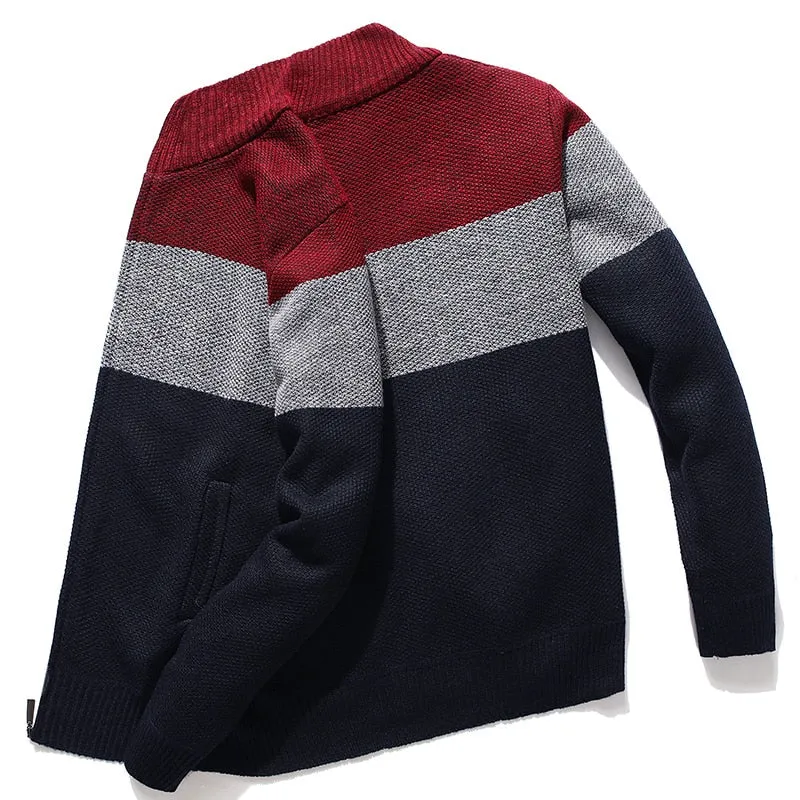 Advbridge New Cardigan Men Sweater Striped Grey Men&#39;s Sweater Oversized Knitted Cardigan Warm Clothes For Man 3XL Korean Style Homme