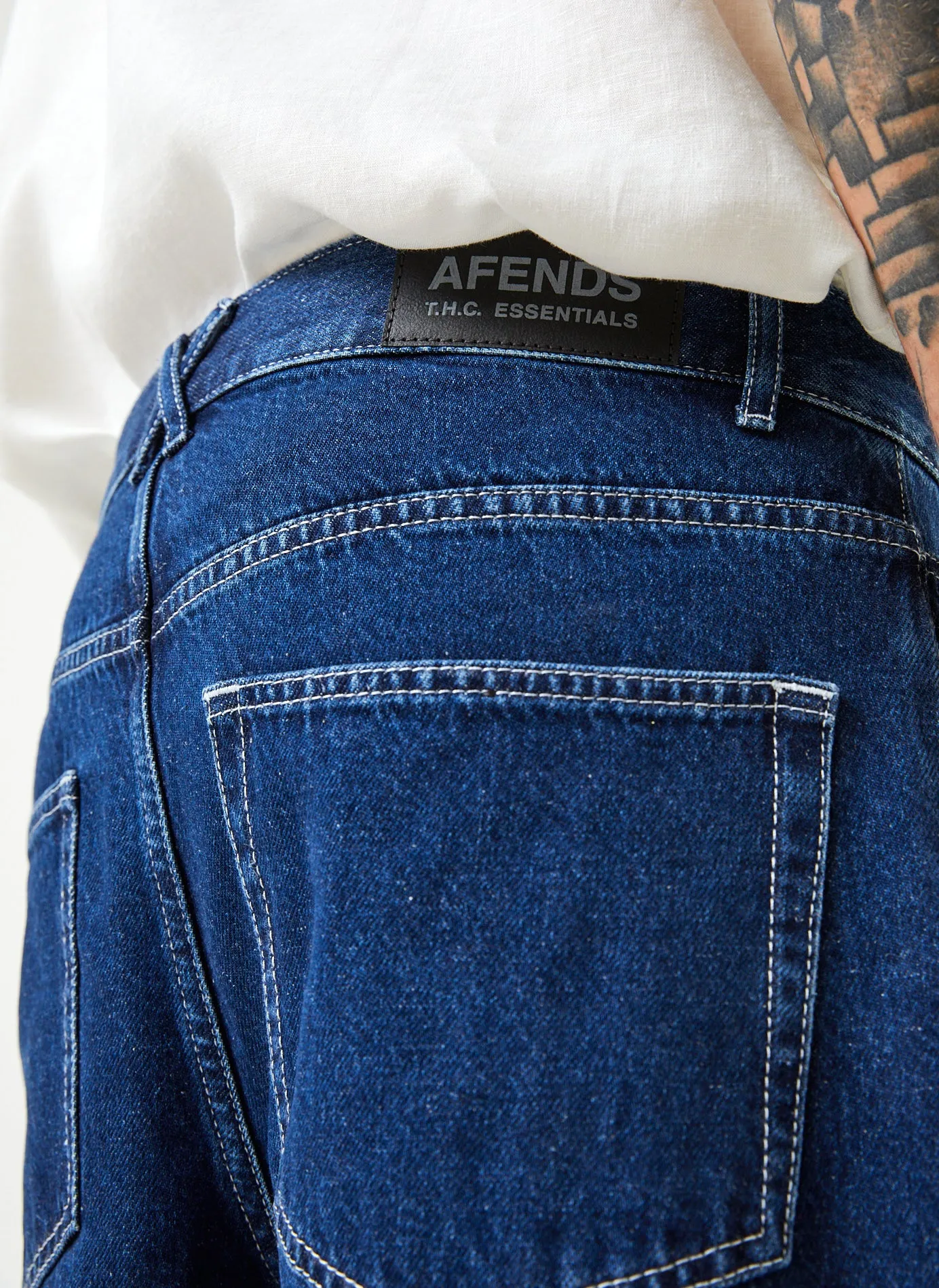 AFENDS Mens Ninety Twos - Denim Relaxed Jeans - Original Rinse