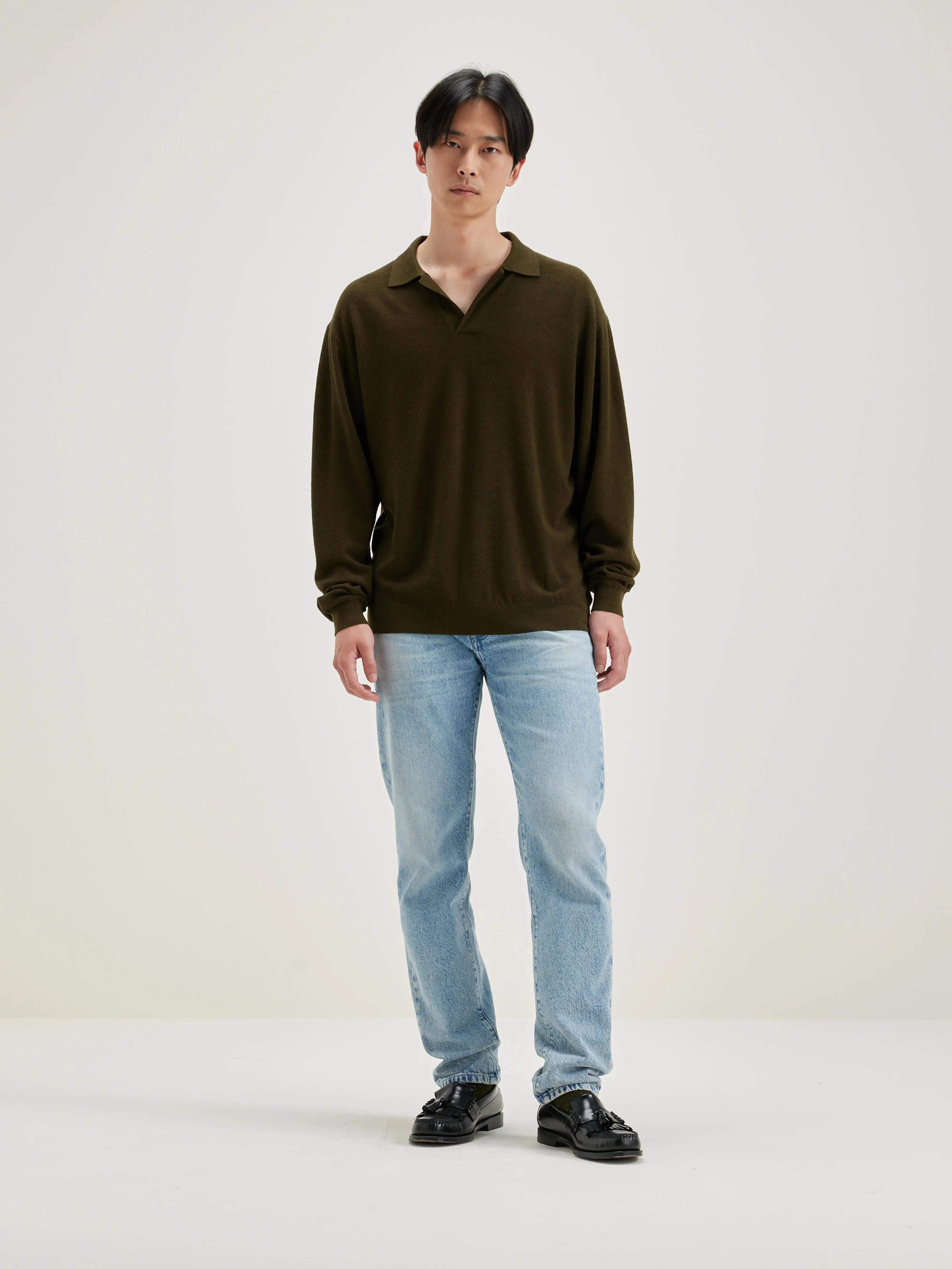 Alot polo-style sweater (242 / M / OLIVE)