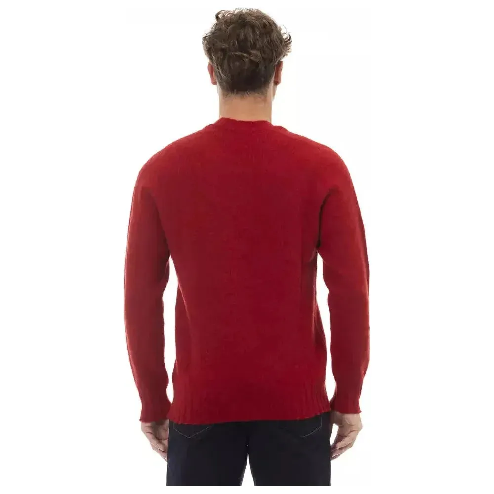 Alpha Studio Red Wool Men Sweater