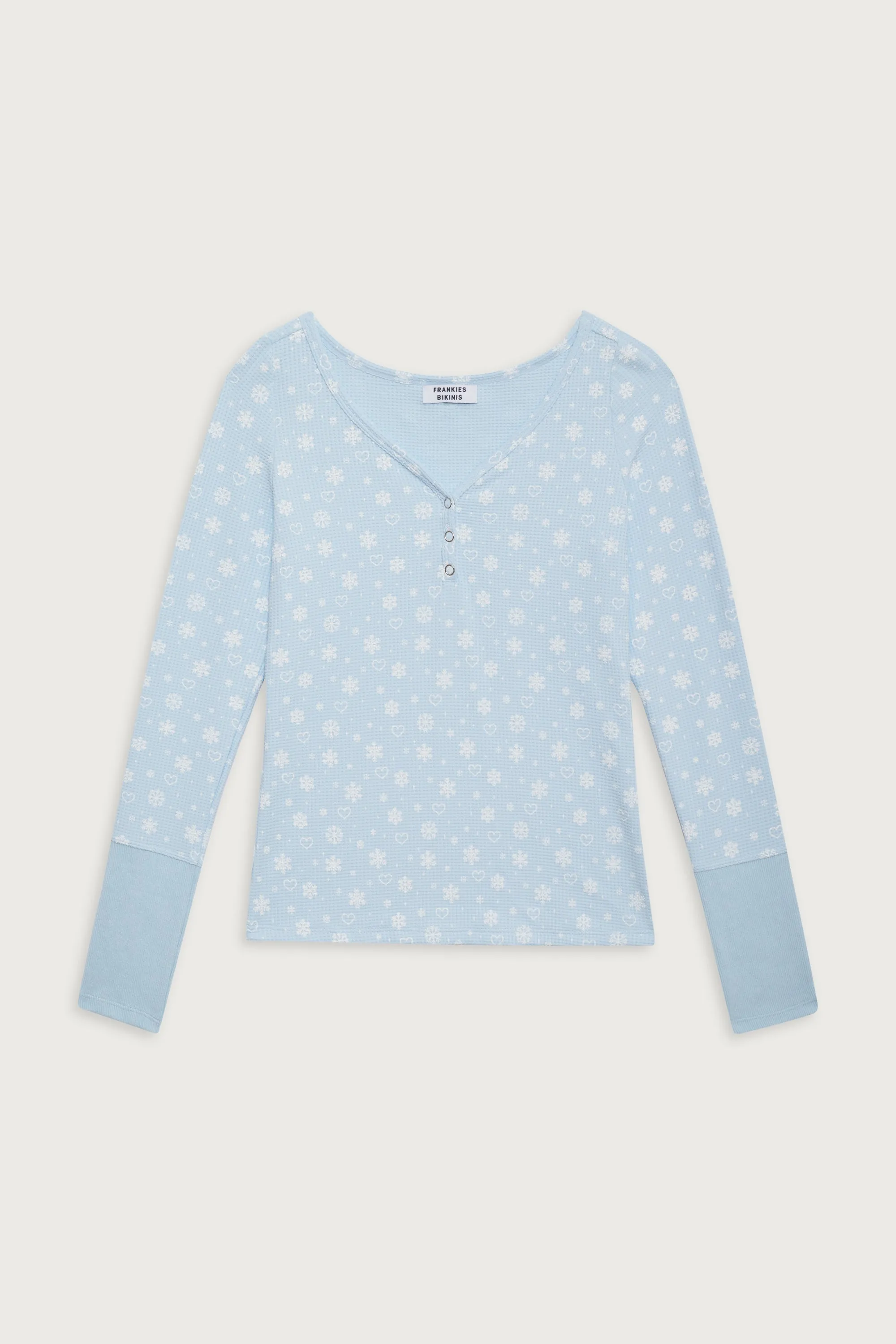 Angel Waffle Long Sleeve Top - Flurries