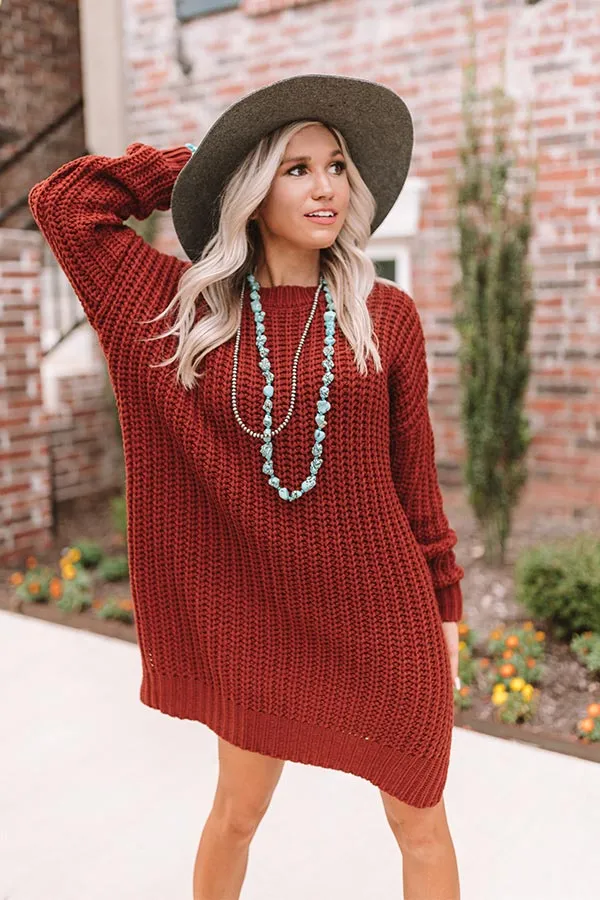 Apple Crisp Crushing Knit Tunic Sweater