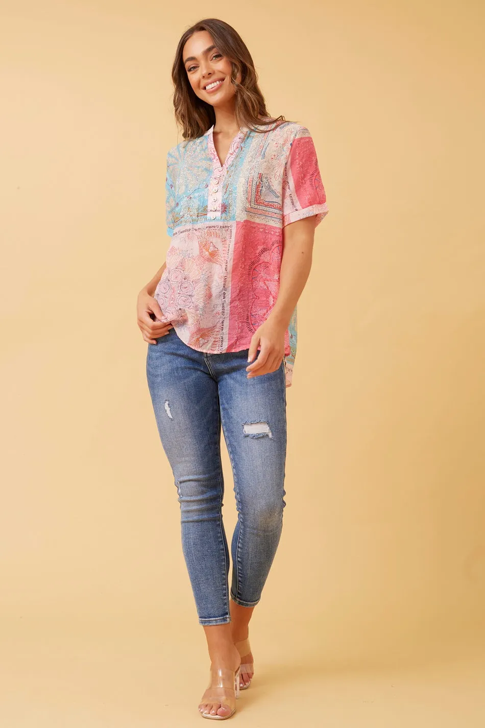 ARCHANA PATCHWORK BOHO TOP