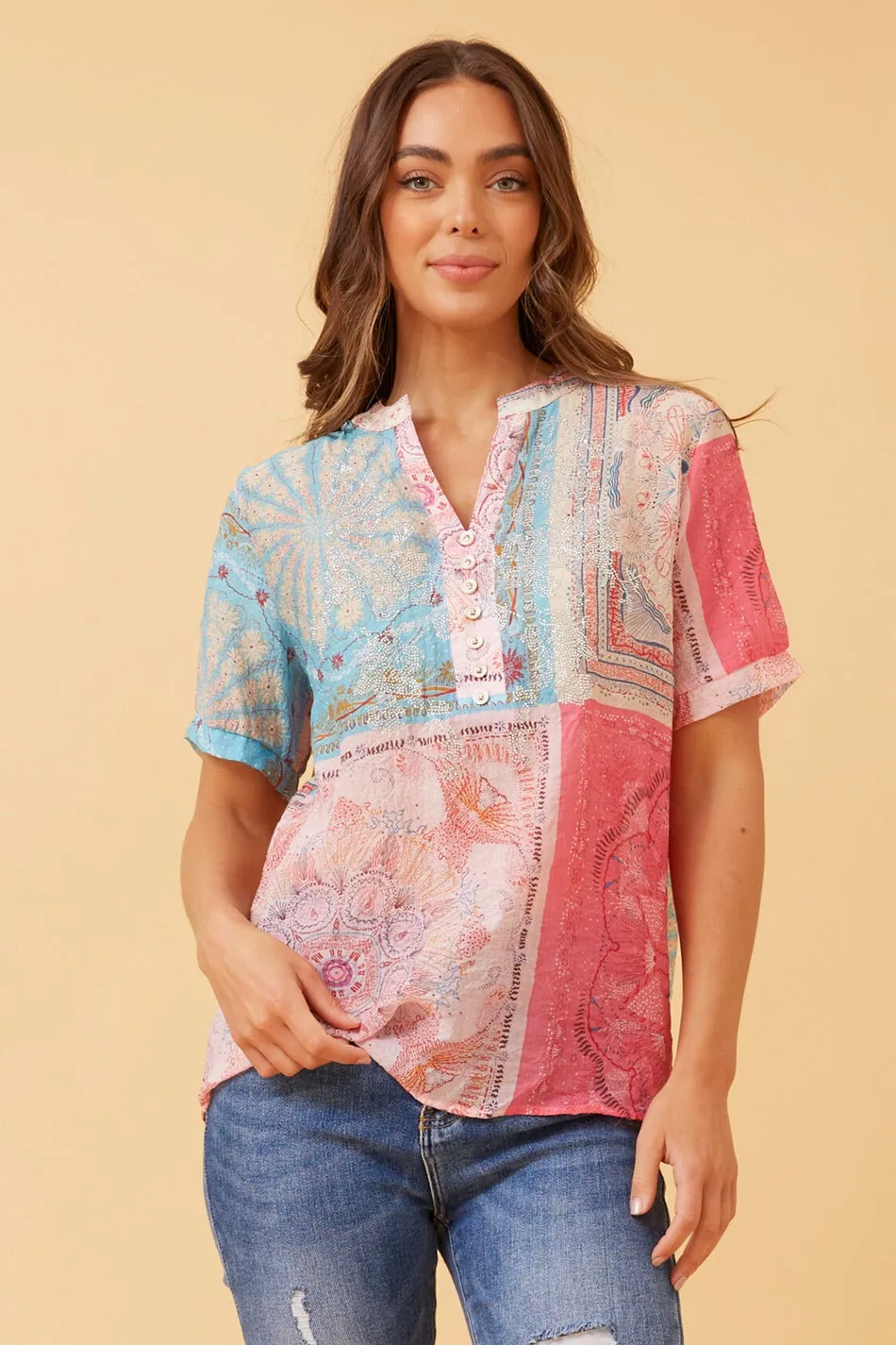 ARCHANA PATCHWORK BOHO TOP