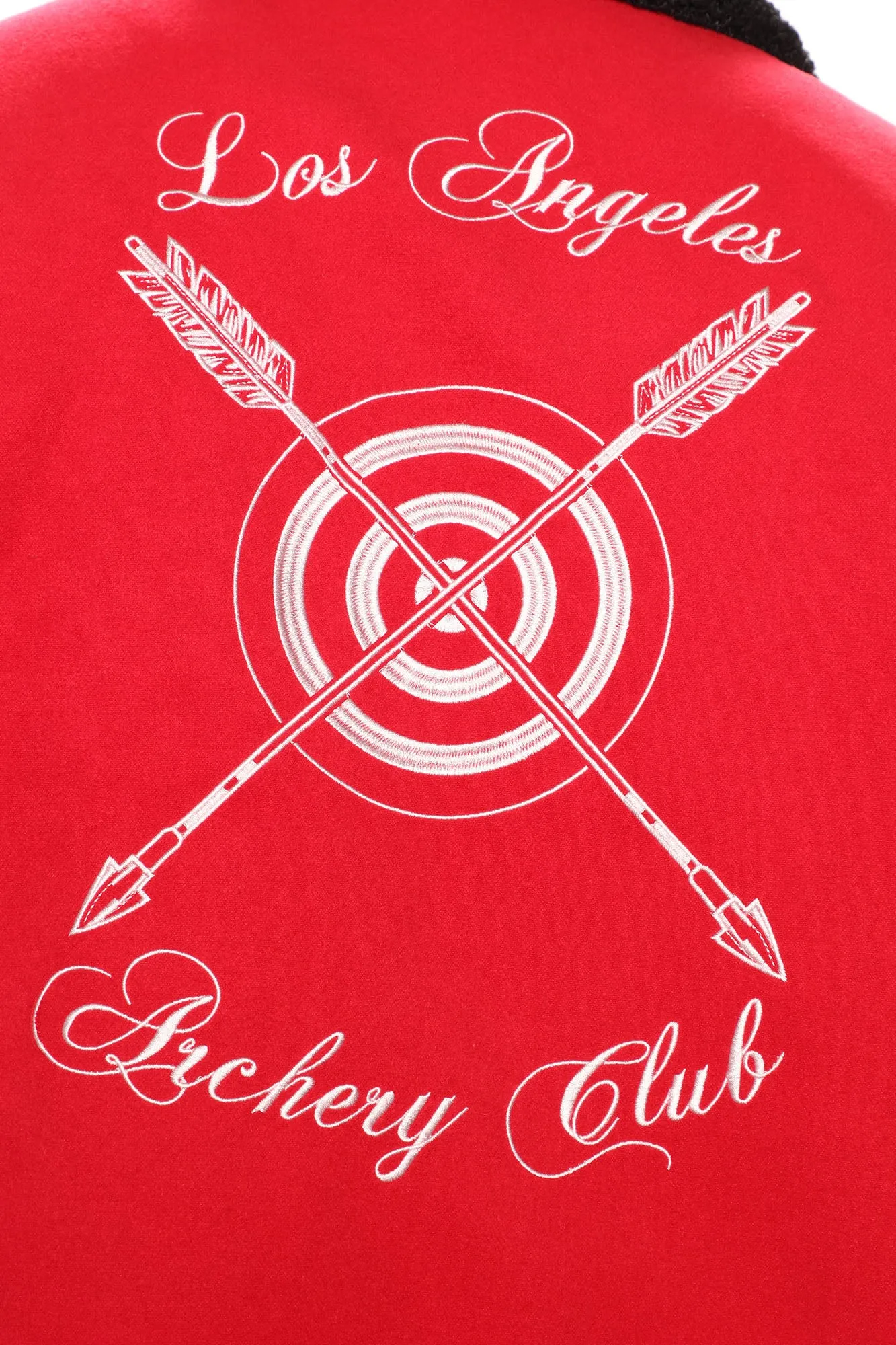 Archery Club Sherpa Collared Varsity Jacket - Red