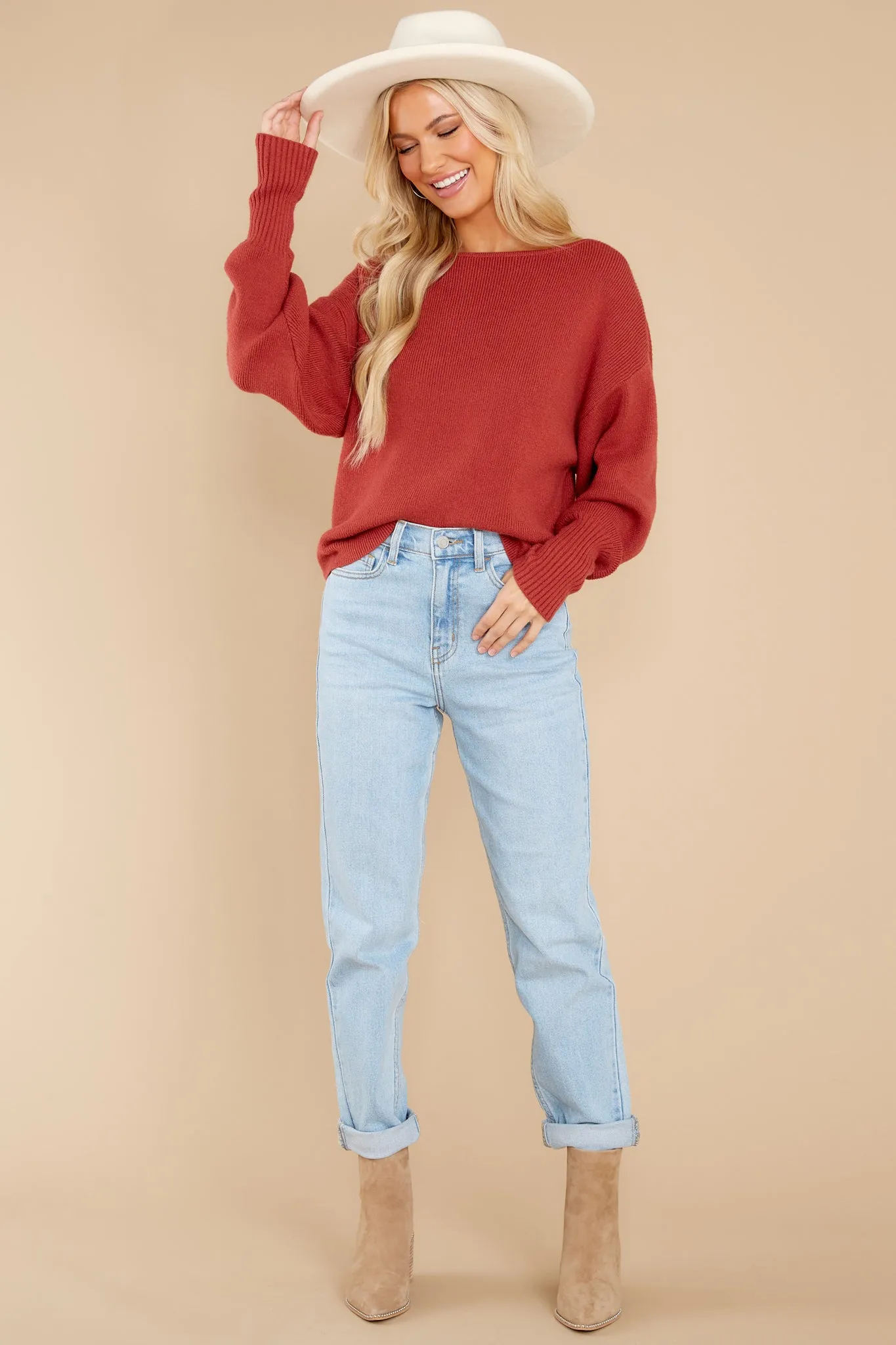 At The End Marsala Sweater