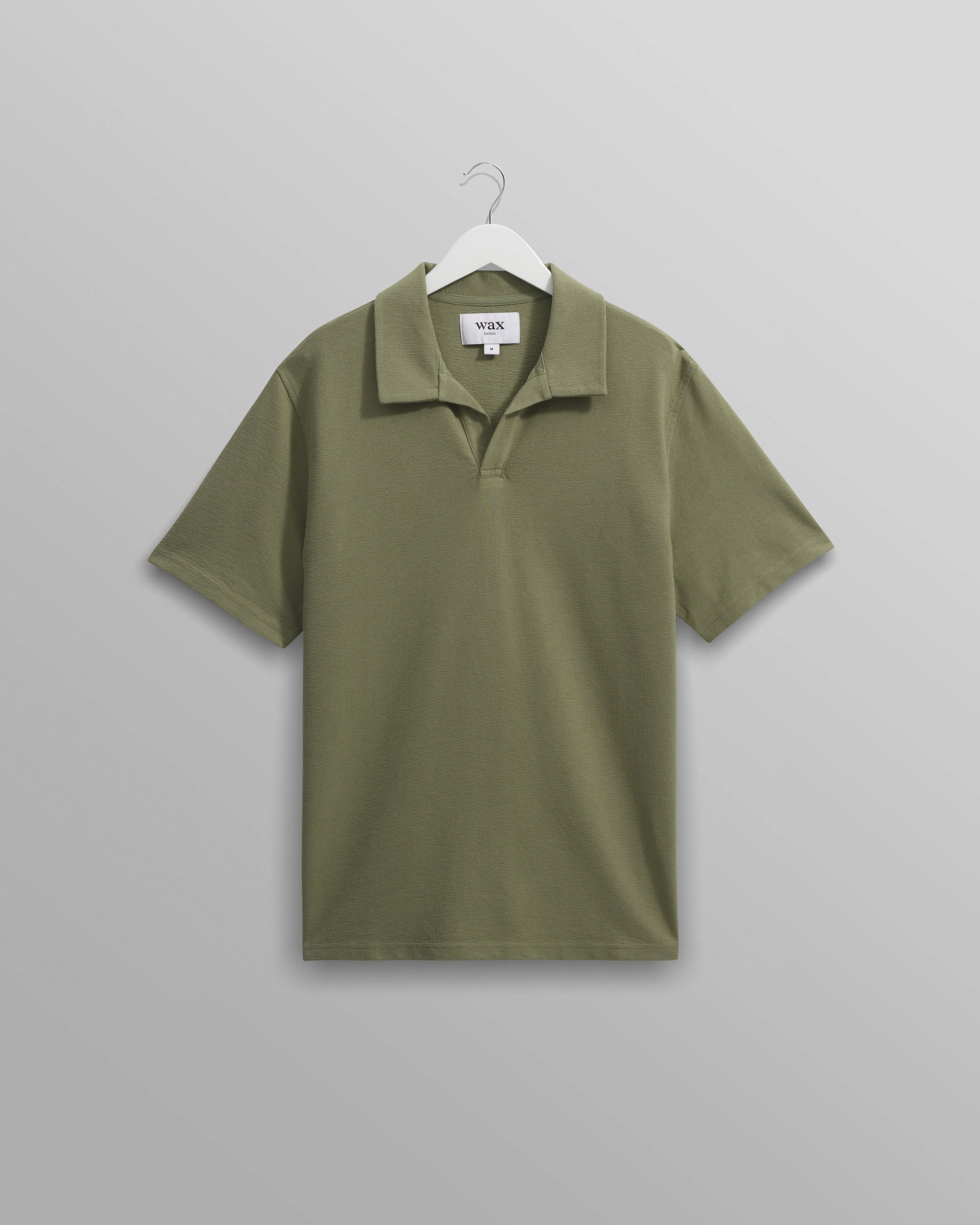 Atwood - Green Textured Organic Cotton Polo Shirt