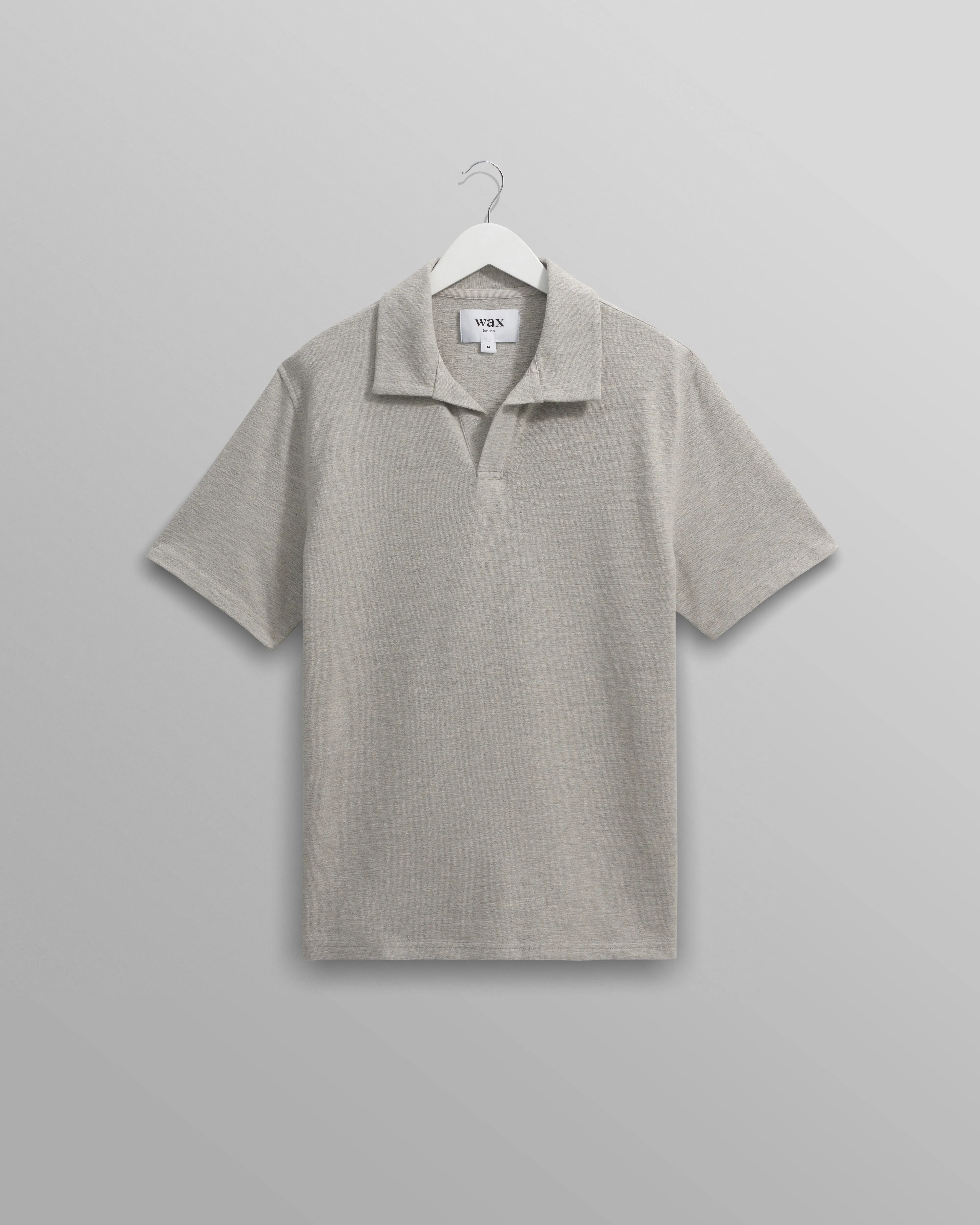 Atwood - Grey Marl Textured Organic Cotton Polo Shirt