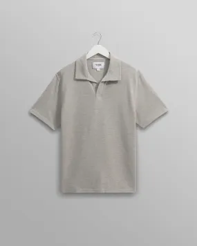 Atwood - Grey Marl Textured Organic Cotton Polo Shirt