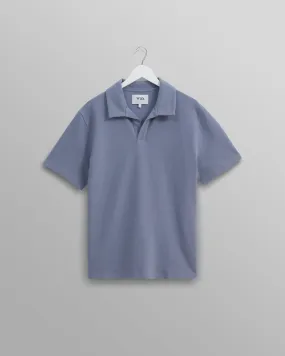 Atwood - Mid Blue Textured Organic Cotton Polo Shirt