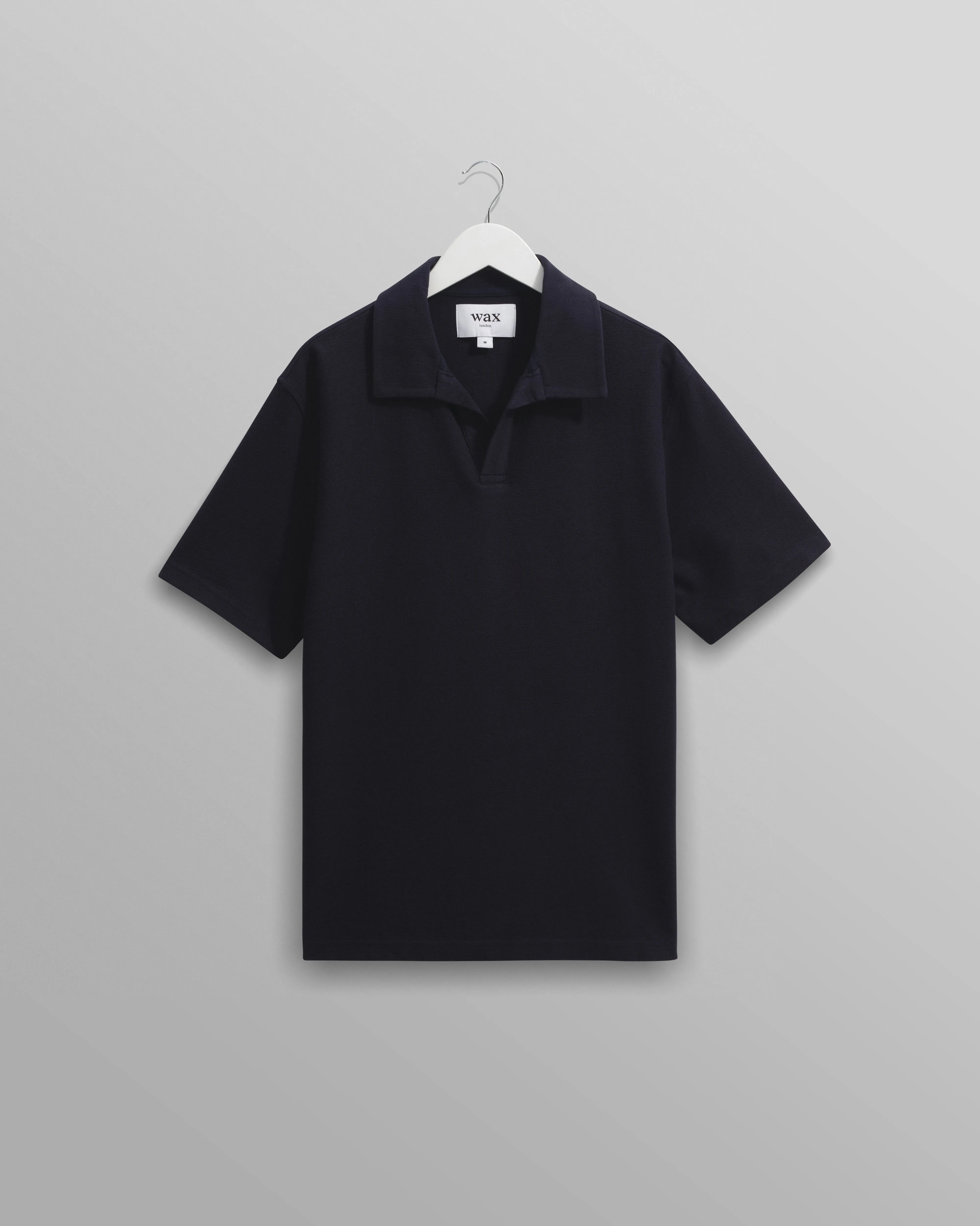 Atwood - Navy Textured Organic Cotton Polo Shirt