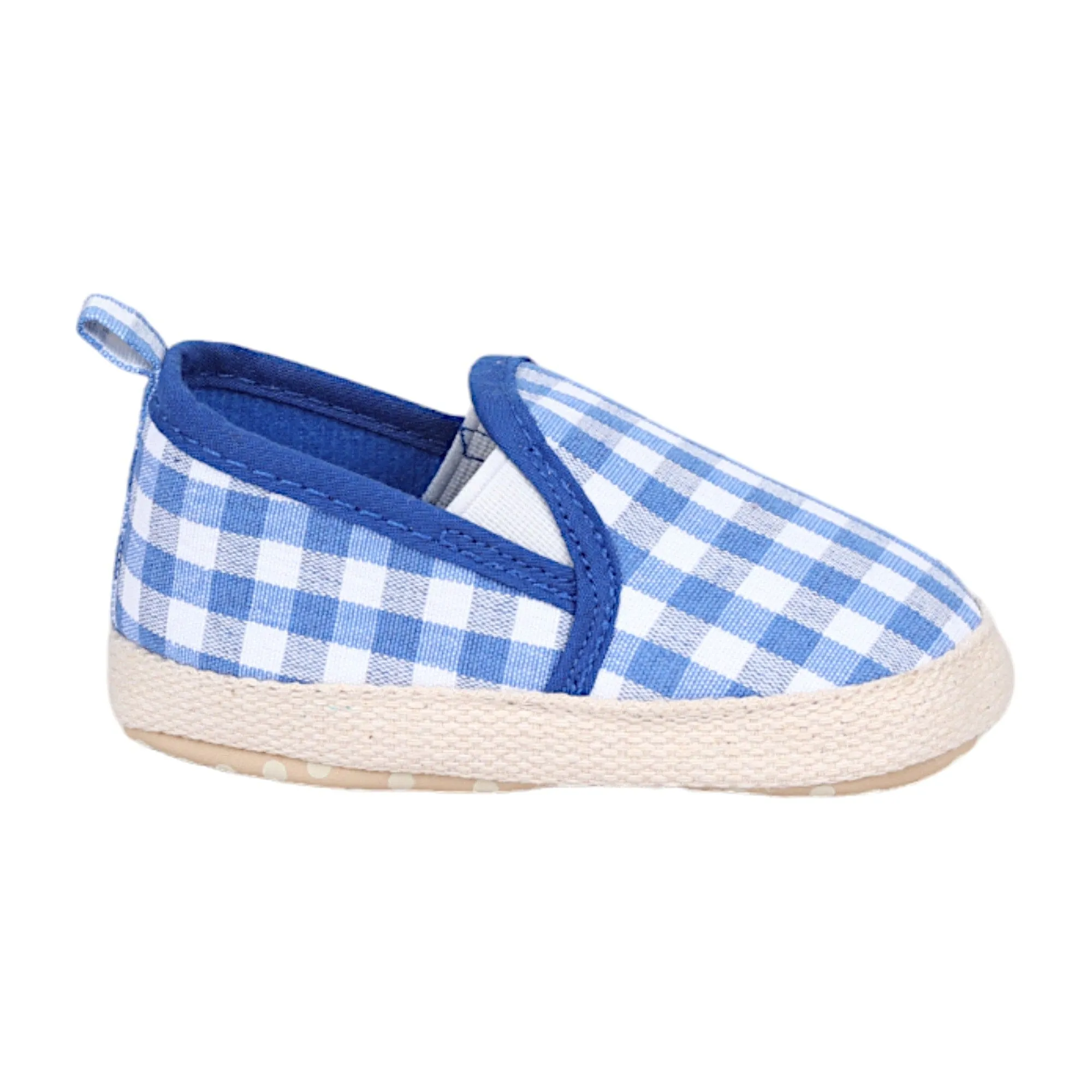 Baby Moo Classic Checkerboard Comfortable Slip-On Anti-Skid Canvas Sneakers - Blue