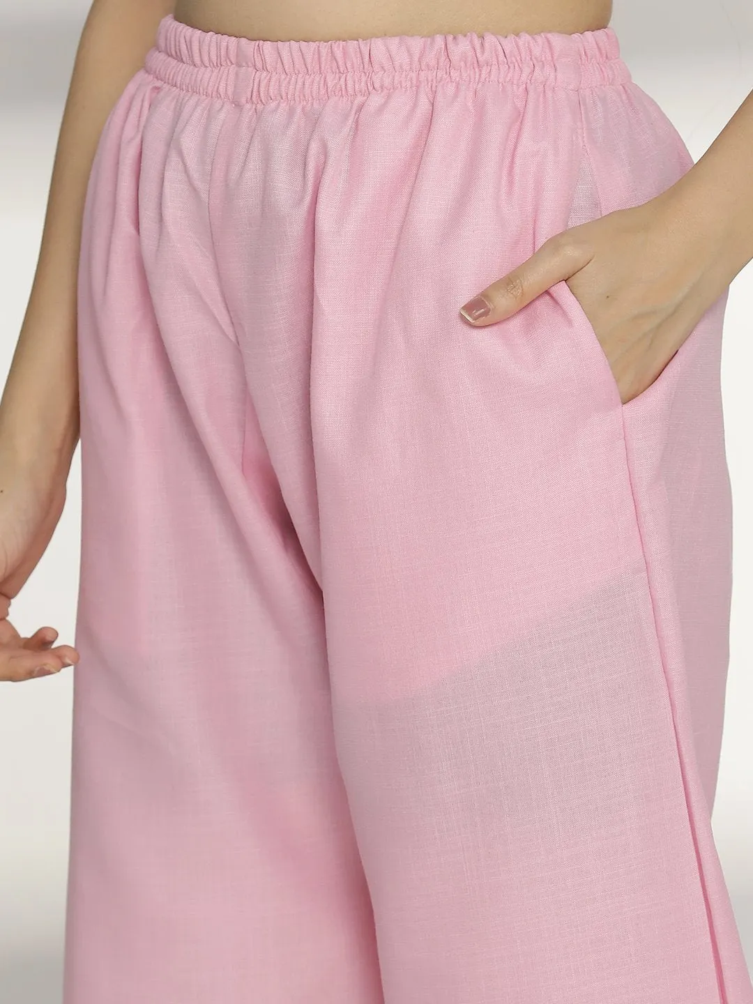 BabyPink CottonSlub Palazzo