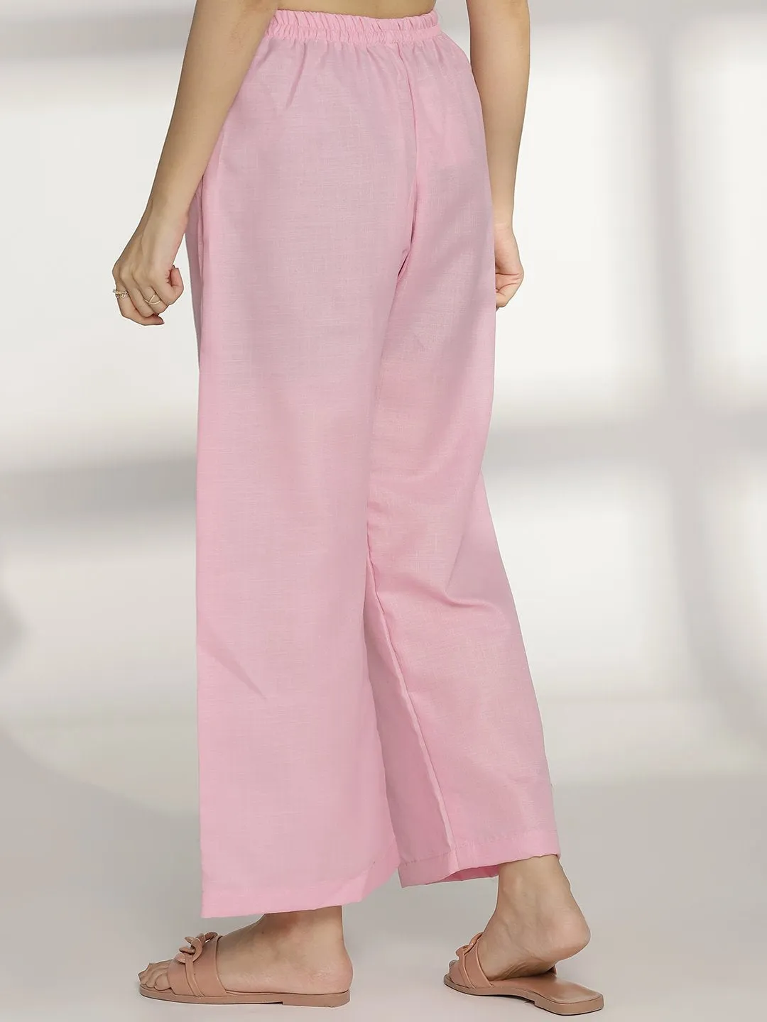 BabyPink CottonSlub Palazzo