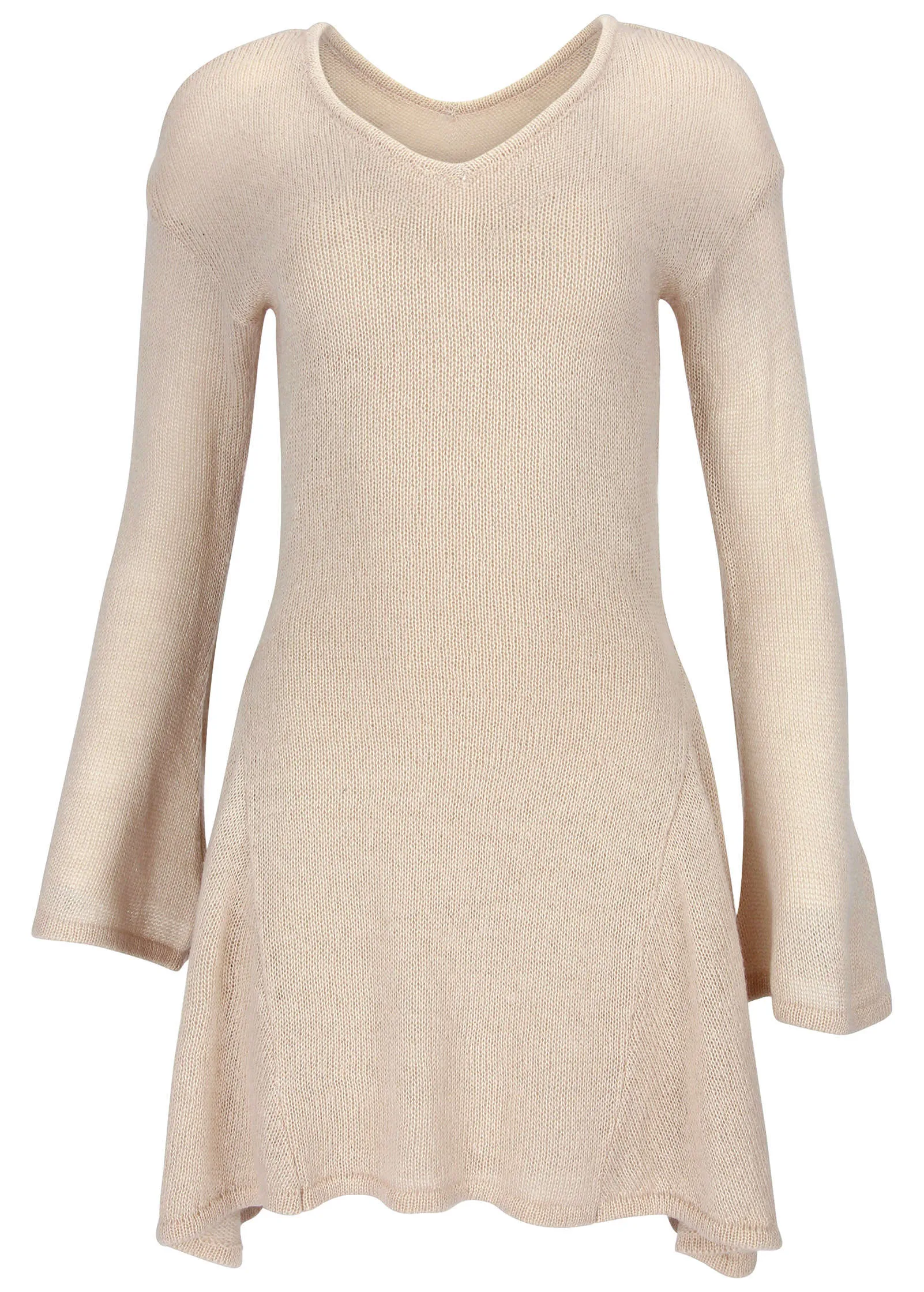 Bell Sleeve Sweater Dress - Oatmeal