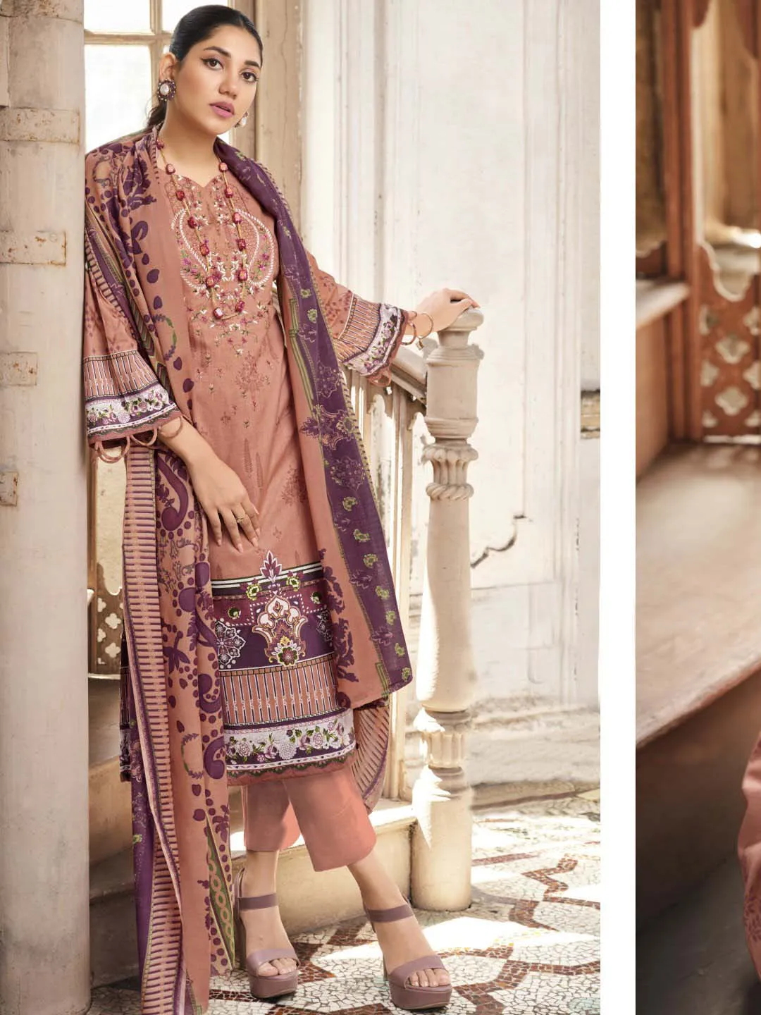 Belliza Cotton Pakistani Print Unstitched Women Suit Dress Material