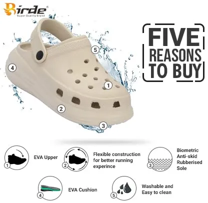 Birde Stylish Comfortable Lightweight Regular Wear Beige Clogs for Women-1106_6