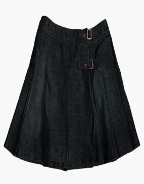 BLACK DENIM KILT FOR WOMEN