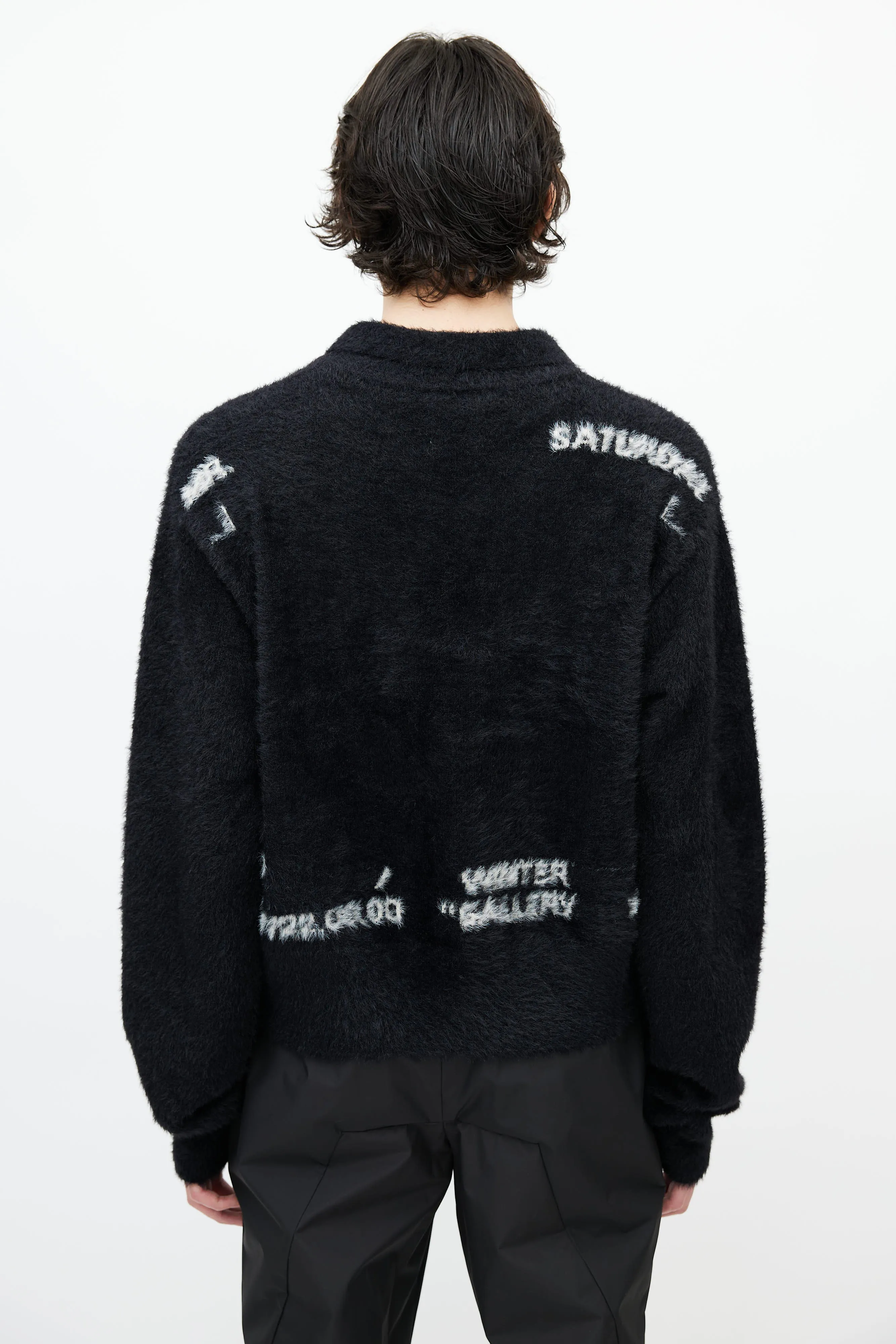 Black Mohair Polo Sweater