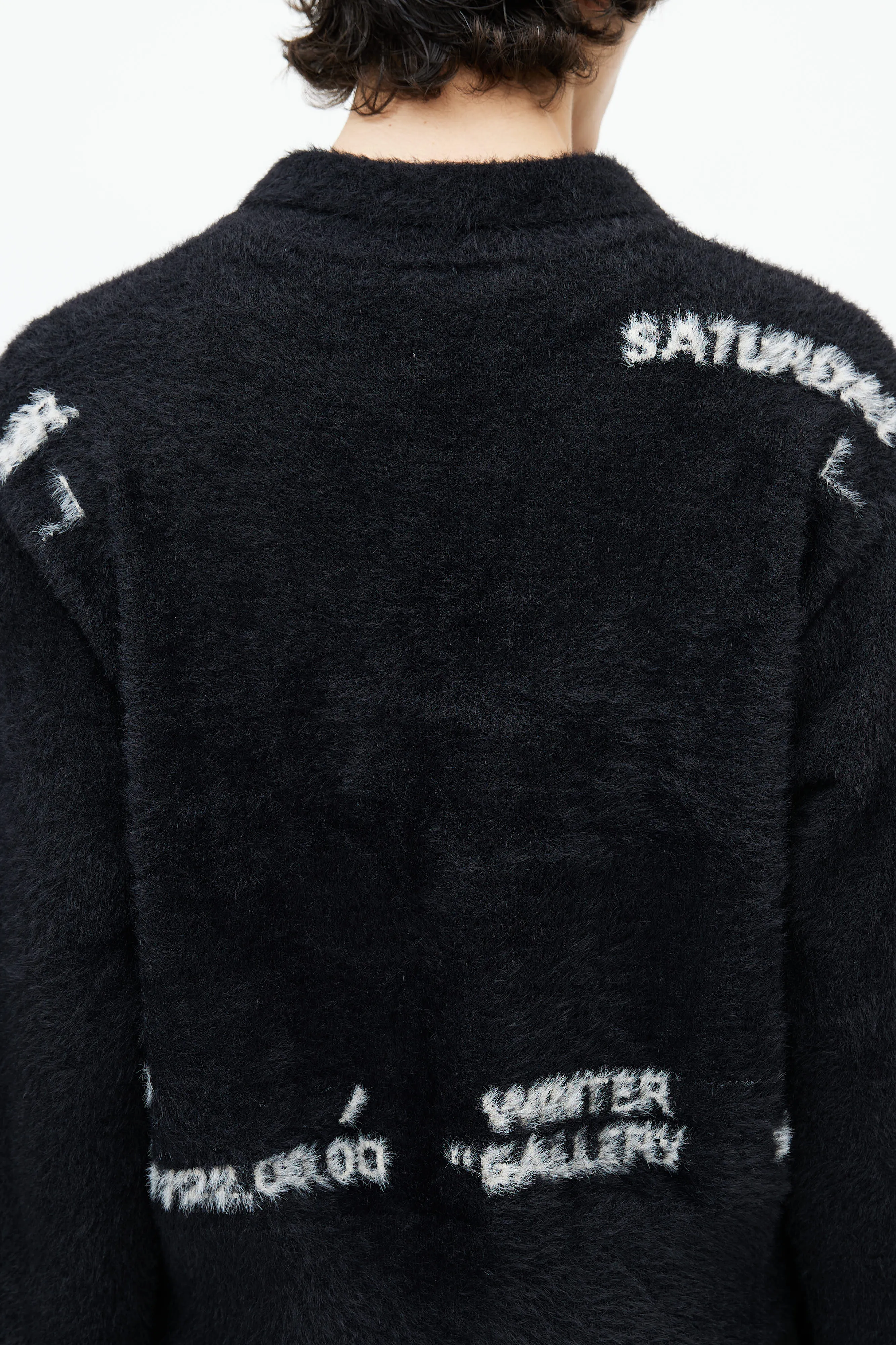 Black Mohair Polo Sweater