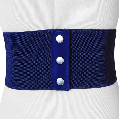 Blue Faux Suede Wide Stretch Corset Inspired Belt for women