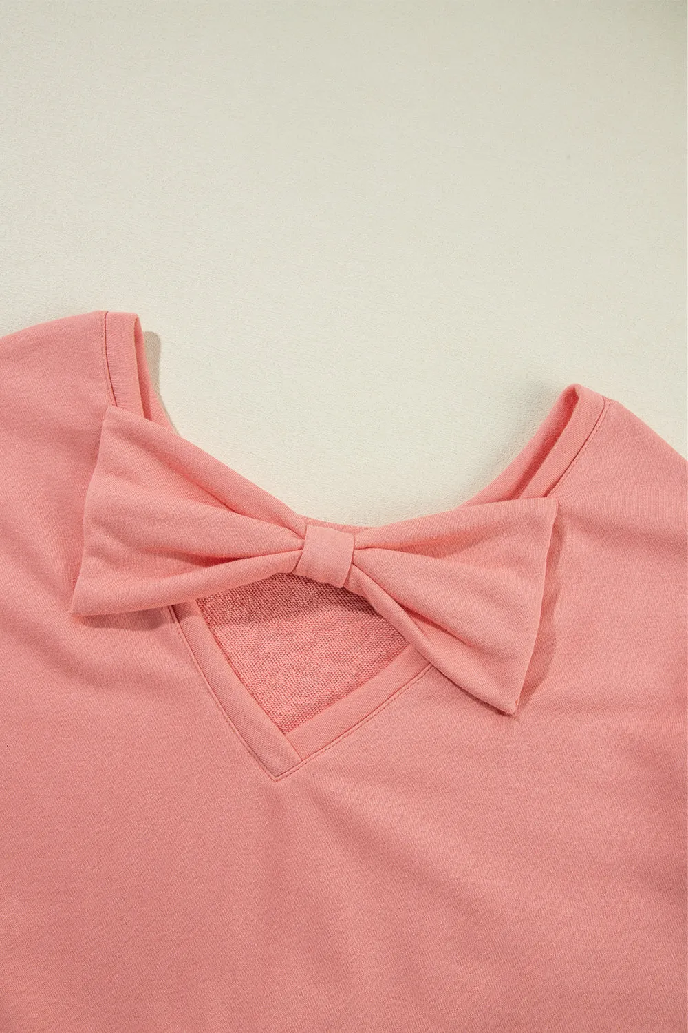 Bow Cutout Long Sleeve Sweatshirt