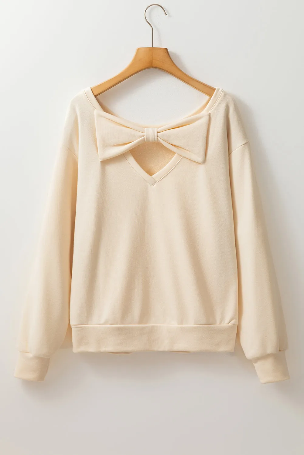 Bow Cutout Long Sleeve Sweatshirt