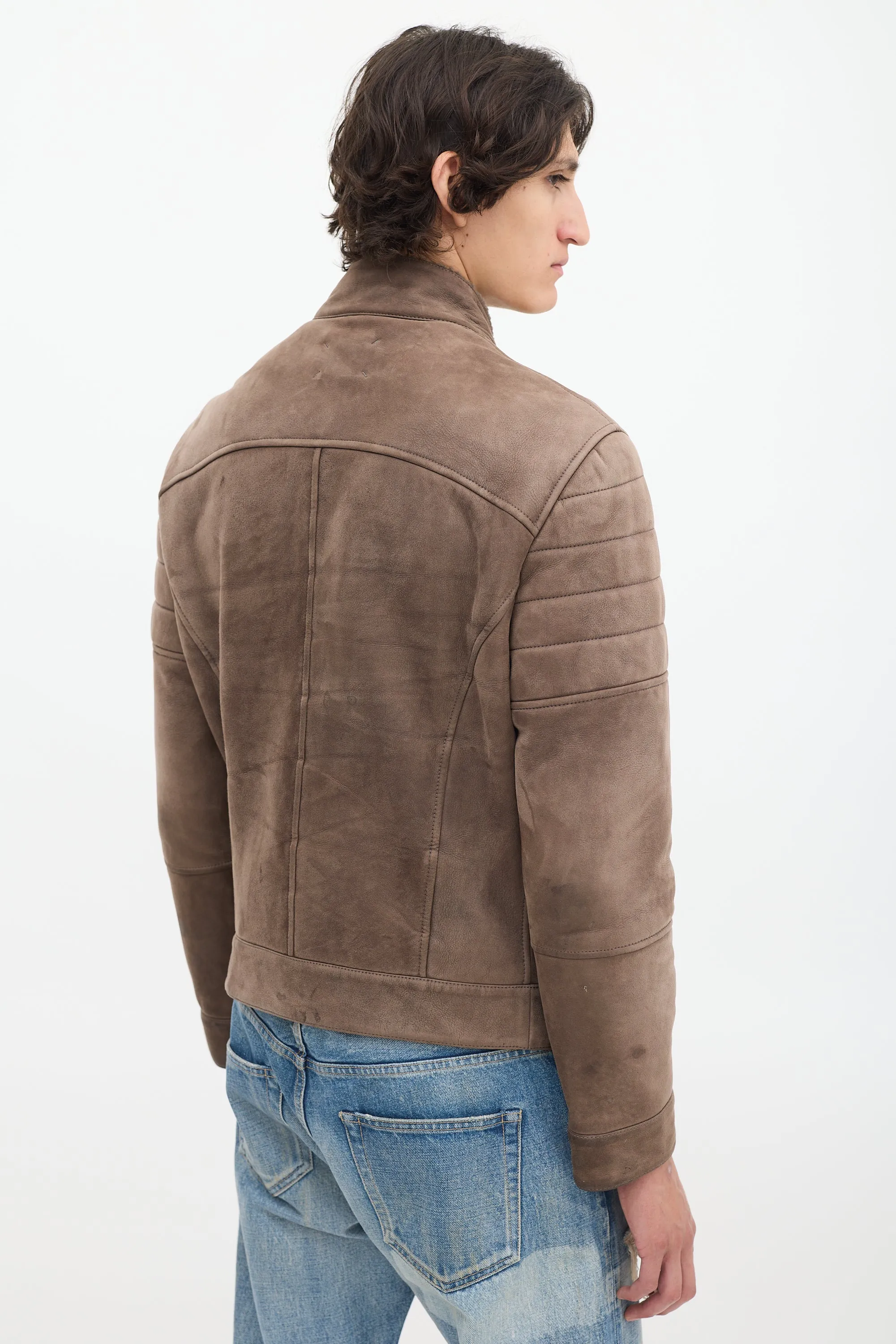 Brown Leather & Sherpa Jacket