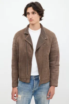 Brown Leather & Sherpa Jacket