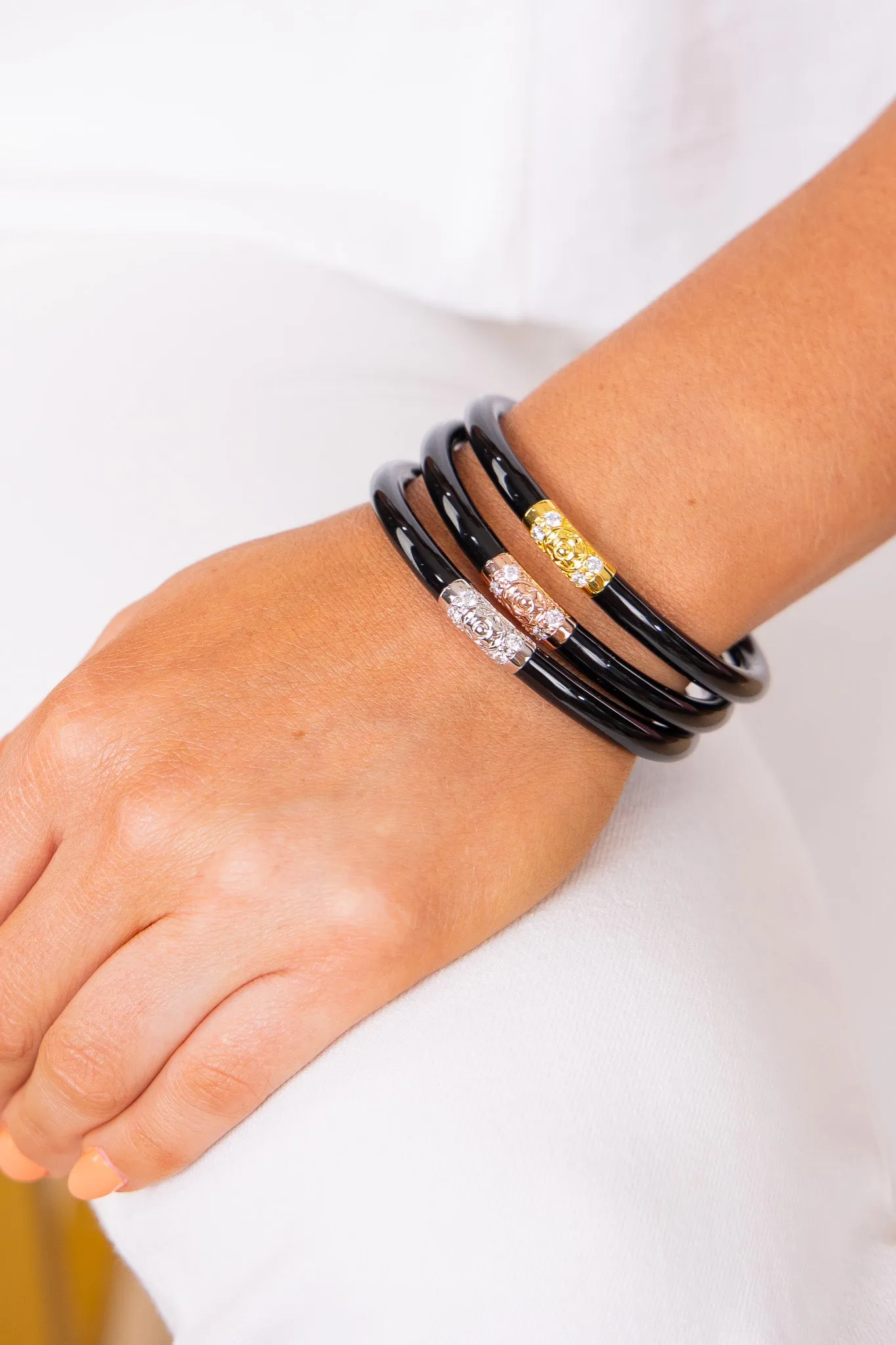 BudhaGirl 3 Kings Bangles - Black (Set Of 3)