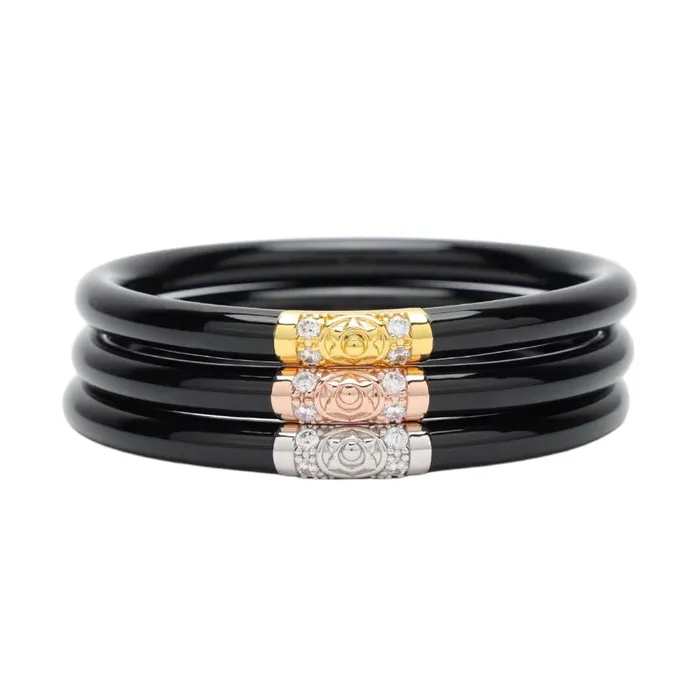 BudhaGirl 3 Kings Bangles - Black (Set Of 3)