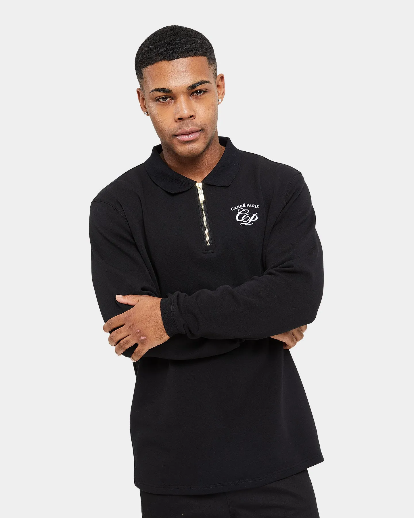 Carré Revolutionnaires Zip Long Sleeve Polo Shirt Black