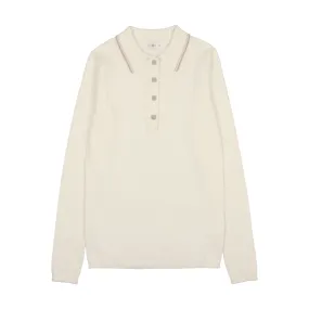 CCB Ivory Rib Polo Sweater