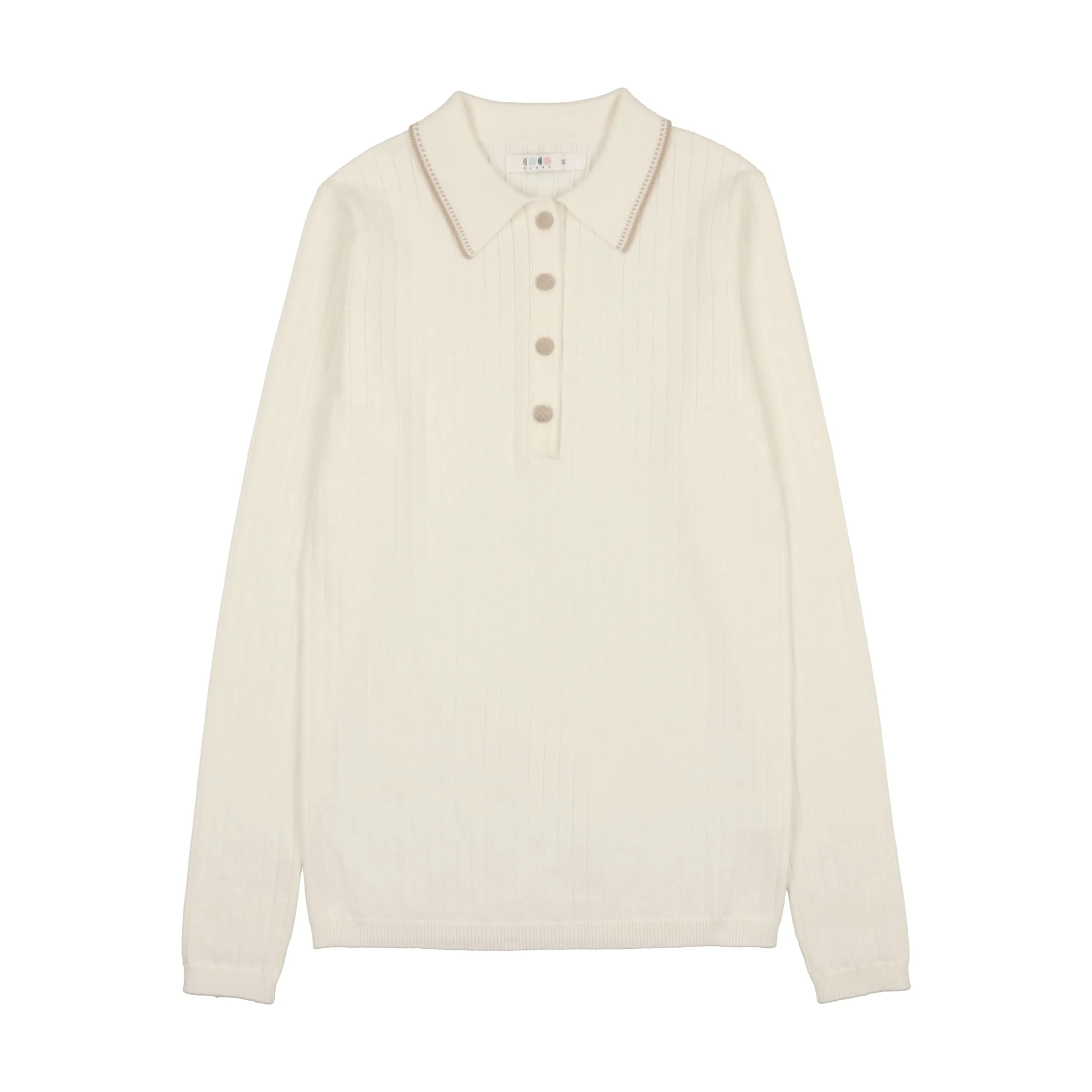 CCB Ivory Rib Polo Sweater