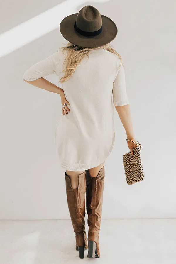 Champagne In The City Tunic Sweater in Cream