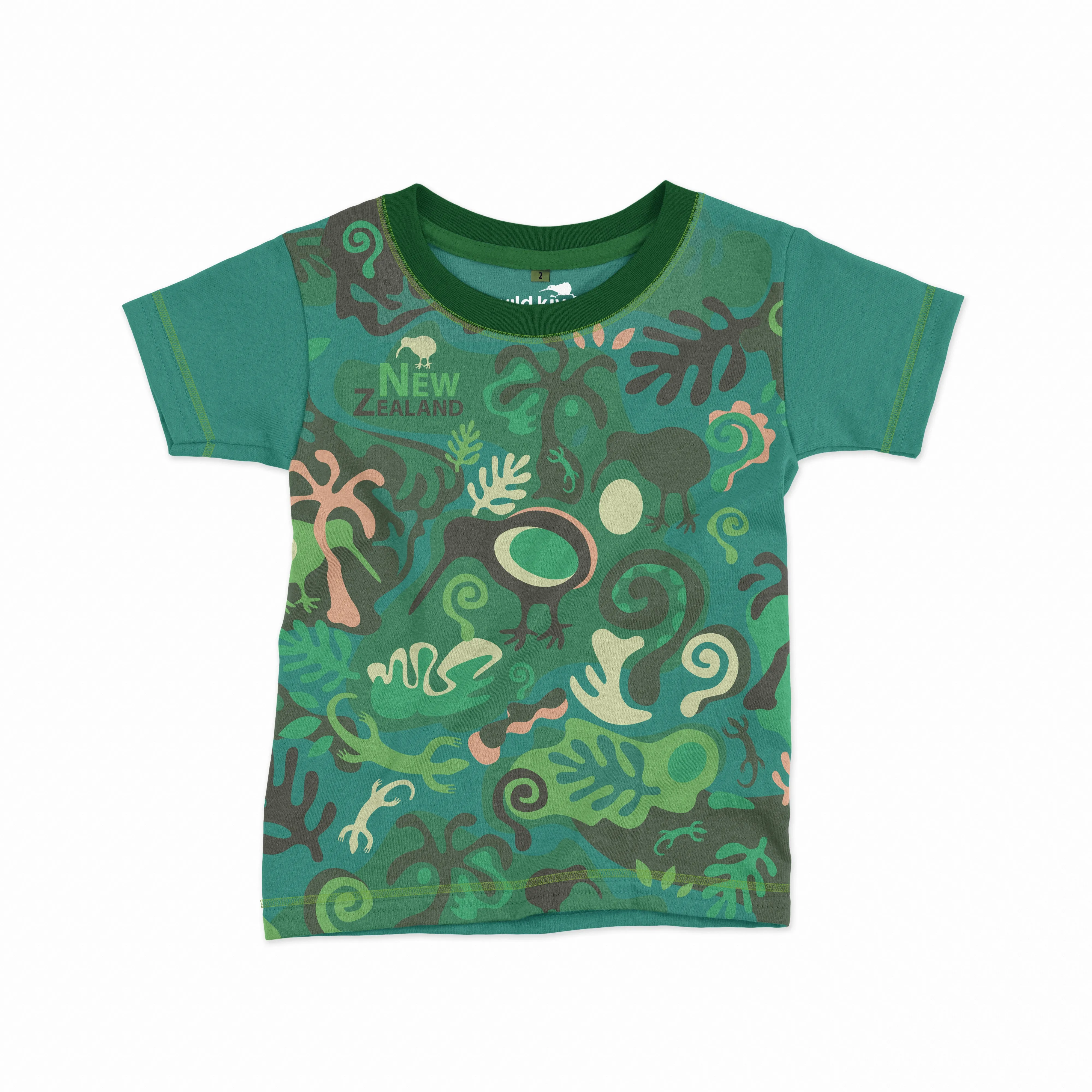 Childrens New Zealand T Shirt - Camo