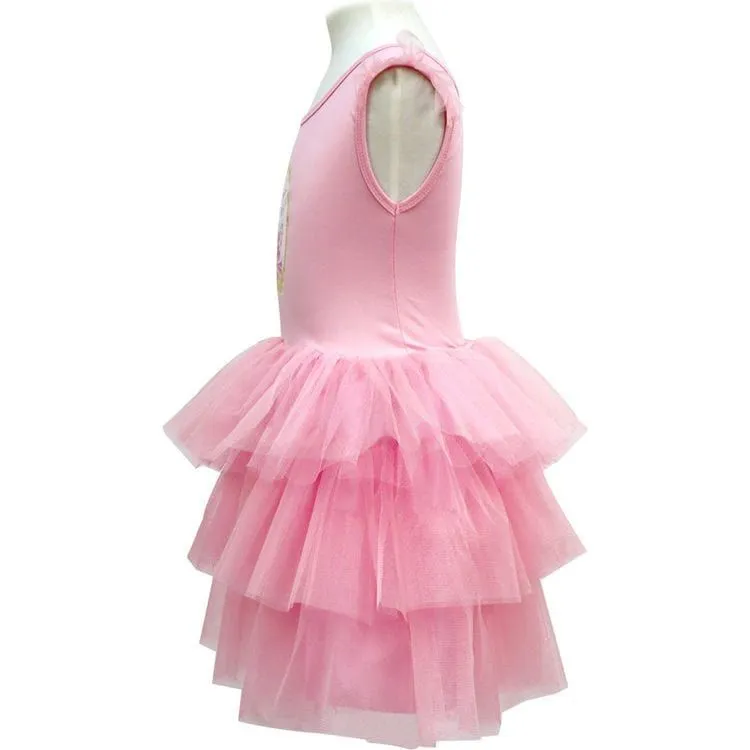 Claris Fashion Tulle Dress in Pink - Size 5-6 Years