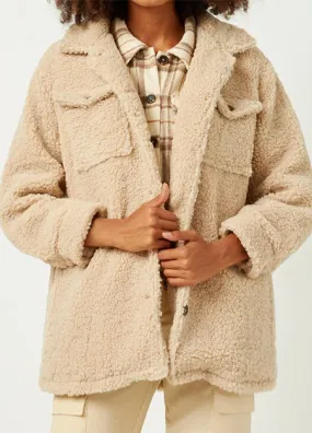 Collared Button Down Sherpa Jacket