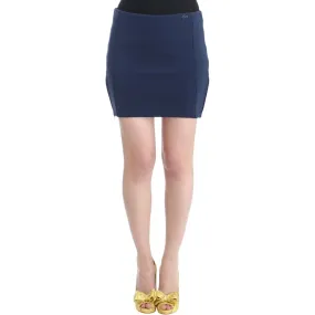 Costume National Chic Blue Mini Skirt with Side Zip Closure