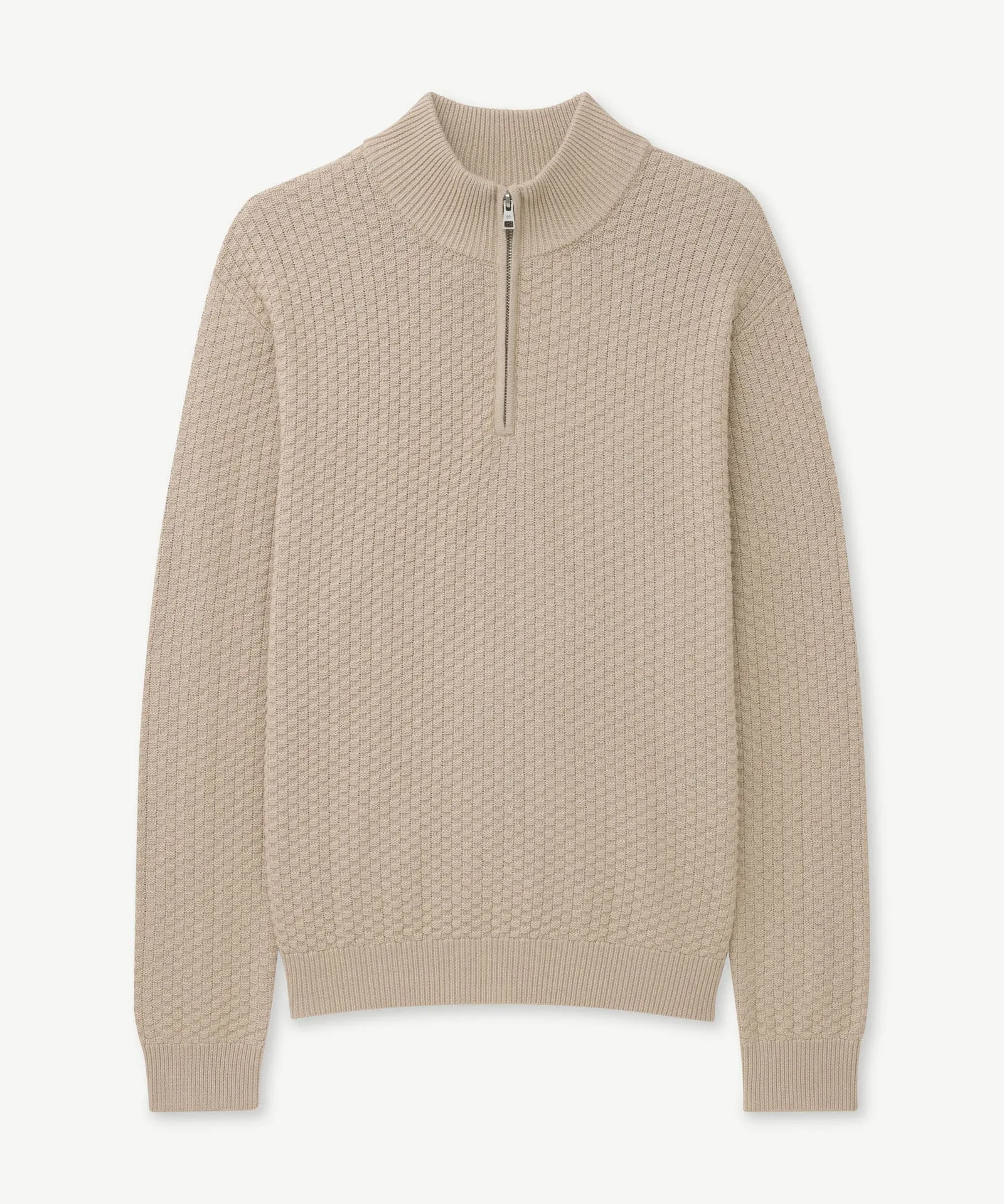 Cotton Cashmere Textured Quarter Zip