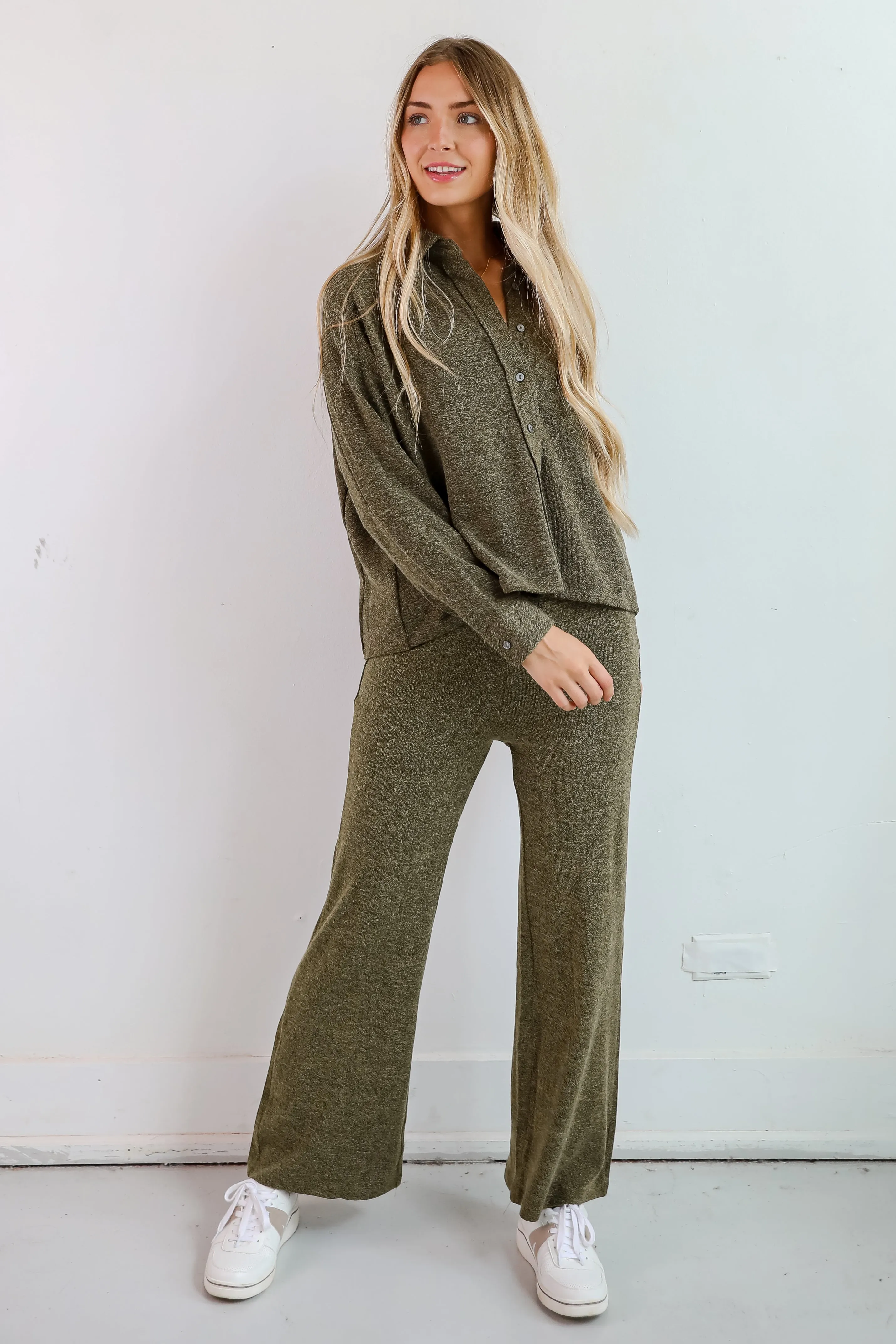 Coveted Coziness Olive Knit Pants